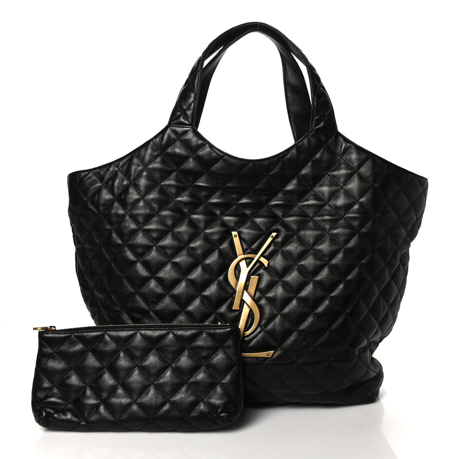 Saint Laurent Lambskin Quilted Maxi Icare Shopping Tote Black 1 of 10