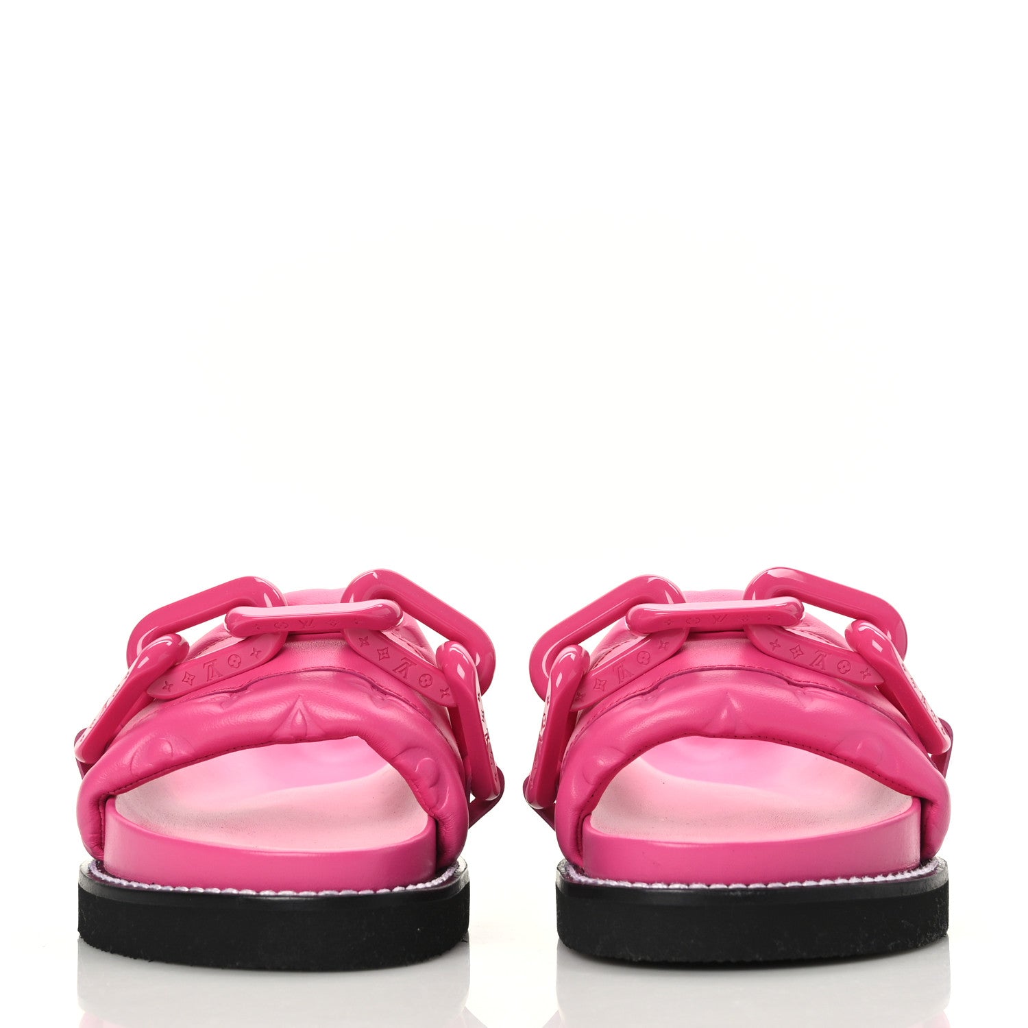 Louis Vuitton Calfskin Embossed Monogram Sunset Flat Comfort Mule 35 Rose Pop 2 of 8
