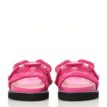 Louis Vuitton Calfskin Embossed Monogram Sunset Flat Comfort Mule 35 Rose Pop 2 of 8
