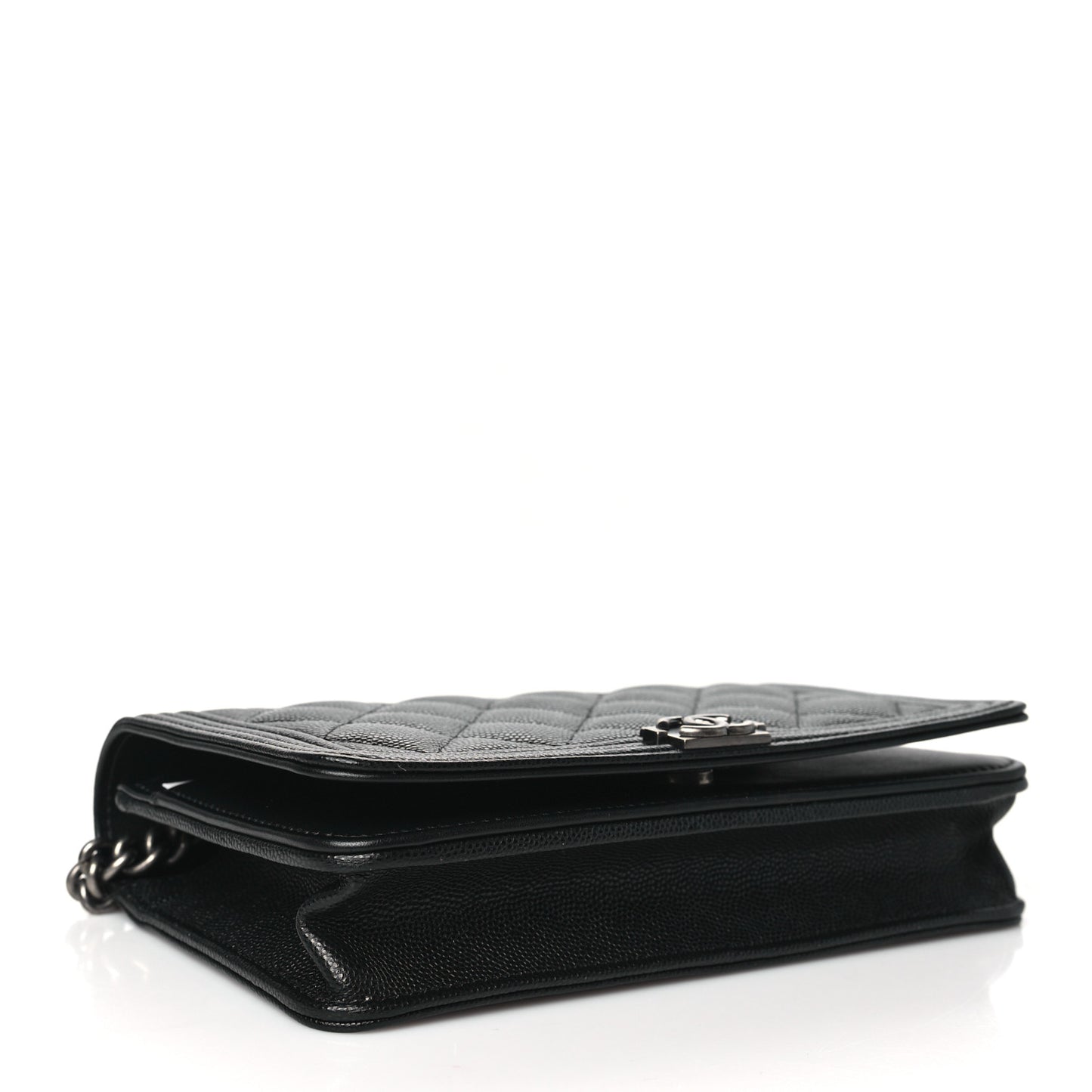 Caviar Quilted Boy Wallet On Chain WOC Black