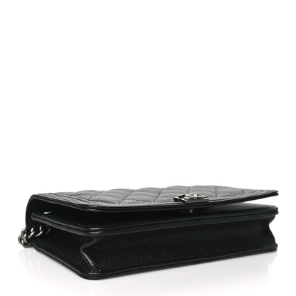 Chanel Caviar Quilted Boy Wallet On Chain WOC Black 4 of 11