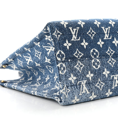 Louis Vuitton Monogram Jacquard Denim Onthego MM Bleu 6 of 7
