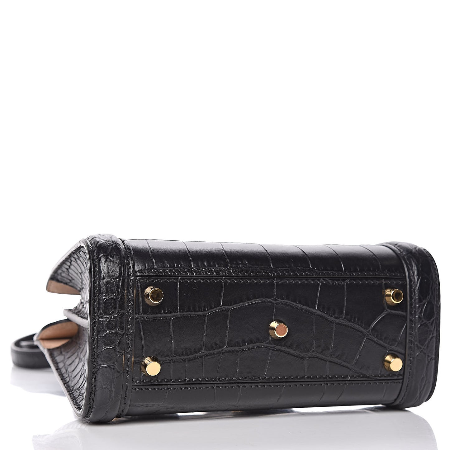 Calfskin Crocodile Embossed Mini Heroine 21 Black