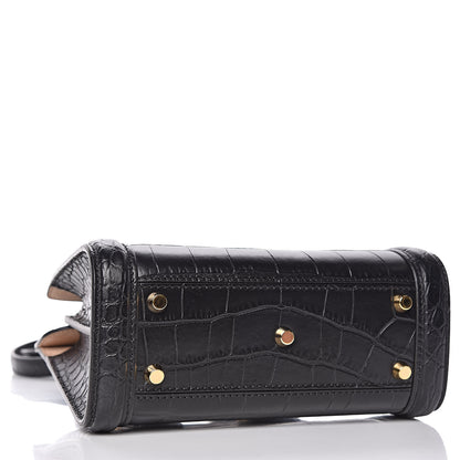 Alexander McQueen Calfskin Crocodile Embossed Mini Heroine 21 Black 4 of 10