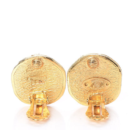 Chanel Zodiac Sagittarius CC Clip On Earrings Gold 3 of 6
