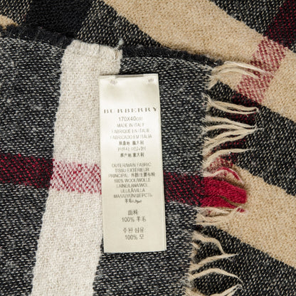 Burberry Wool Giant Check Scarf Black 6 of 7