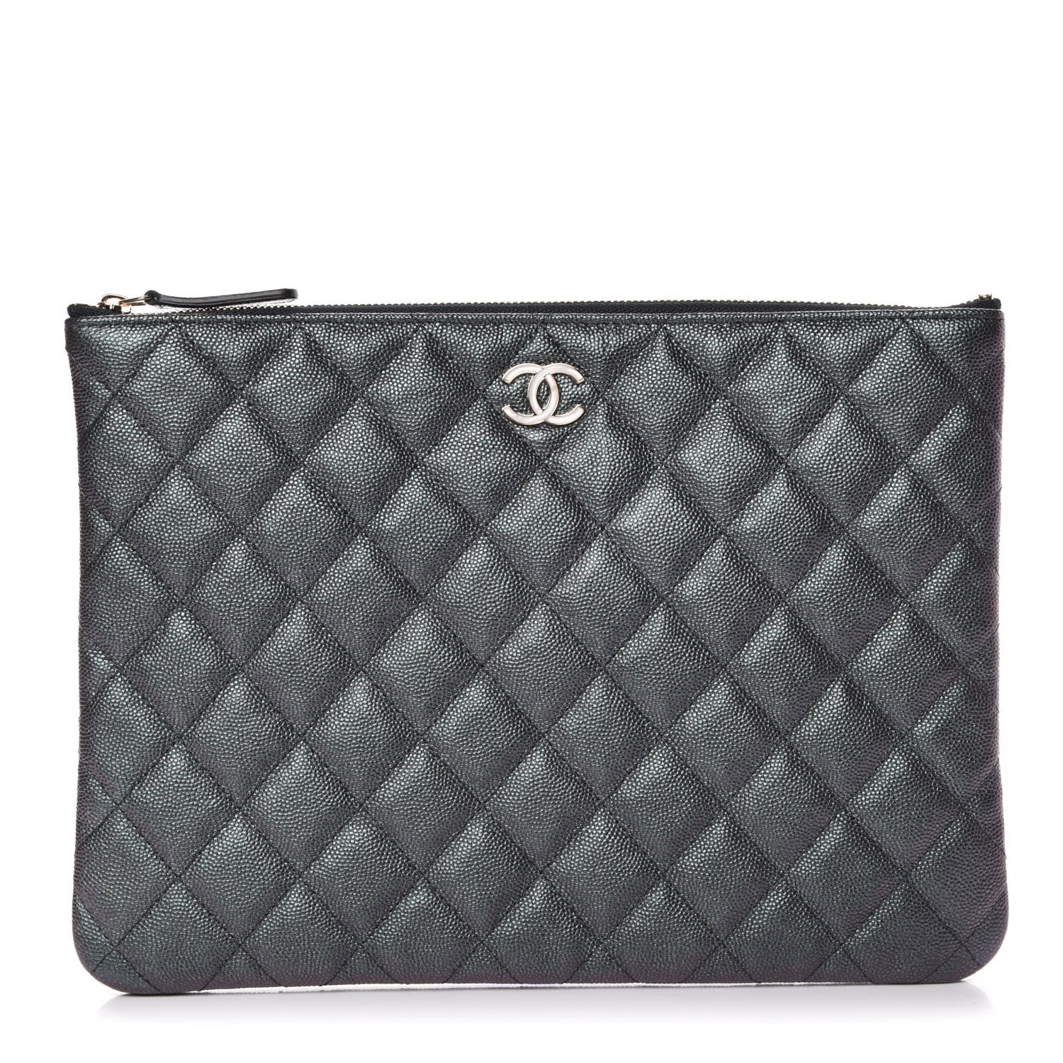 Chanel Iridescent Caviar Quilted Medium Cosmetic Case Black 1 of 10