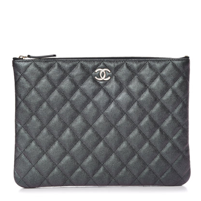 Chanel Iridescent Caviar Quilted Medium Cosmetic Case Black 1 of 10