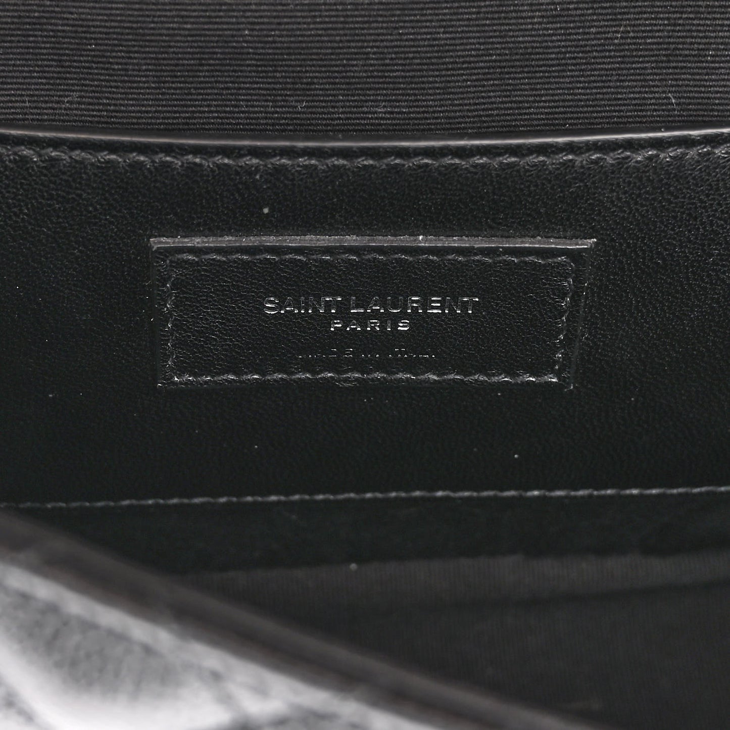 Sheepskin Tri-Quilt Monogram Medium College Bag Black