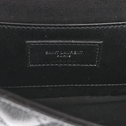 Saint Laurent Sheepskin Tri-Quilt Monogram Medium College Bag Black 6 of 11