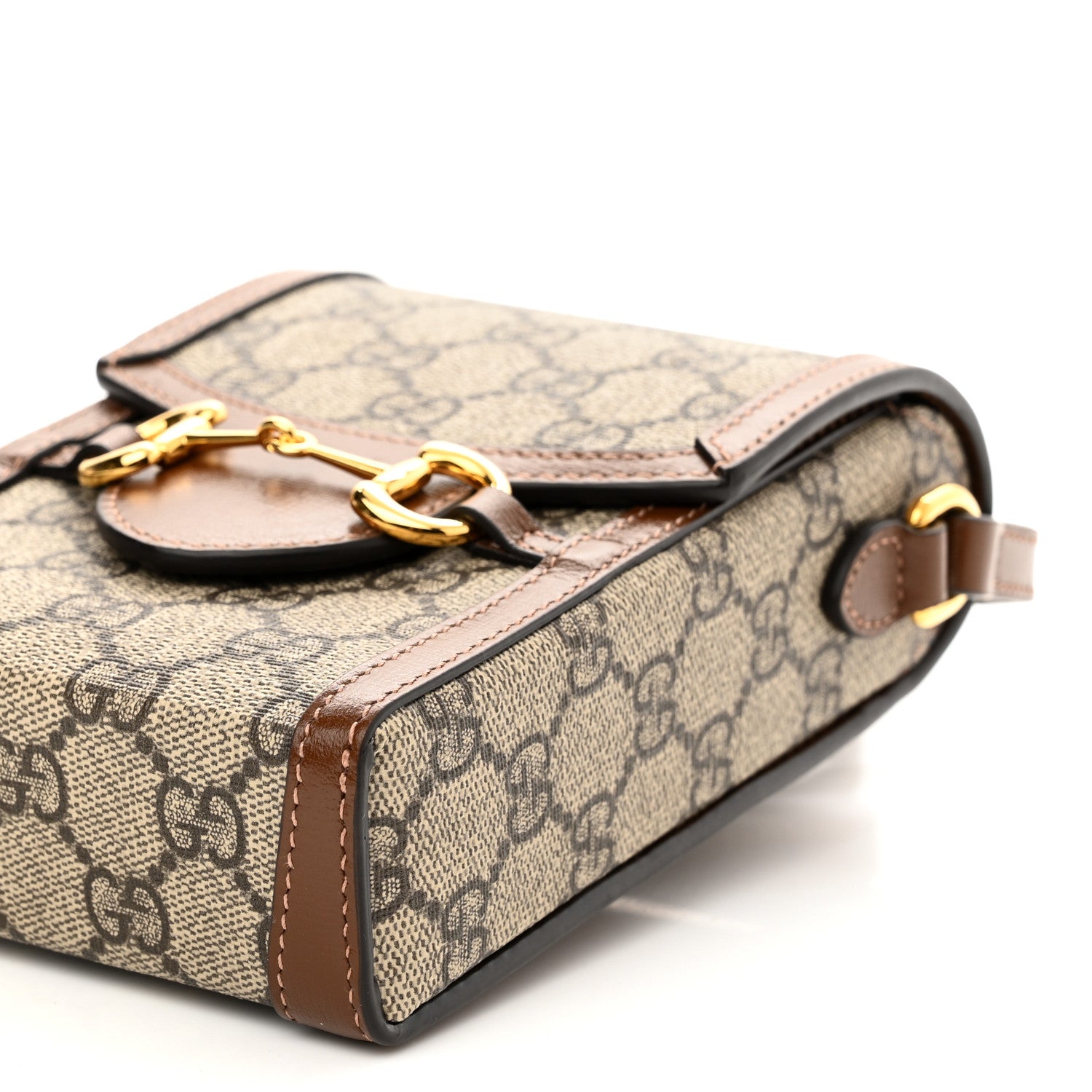 Gucci GG Supreme Monogram Mini Horsebit 1955 Crossbody Bag Beige Brown Sugar 10 of 10