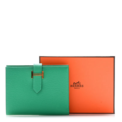 Hermes Chevre Mysore Bearn Compact Wallet Menthe 9 of 9