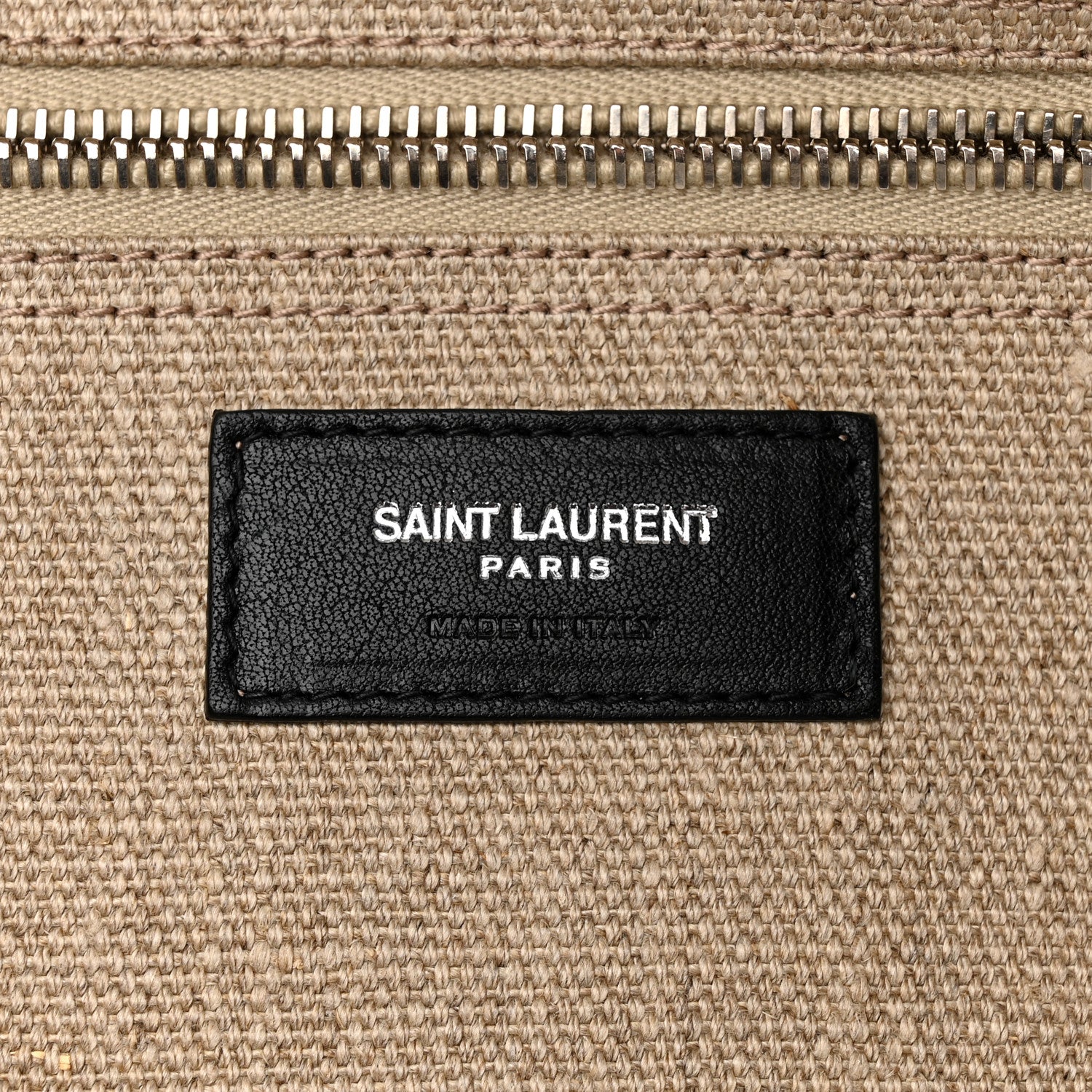 Saint Laurent Linen Calfskin Rive Gauche Tote Optic White 6 of 9