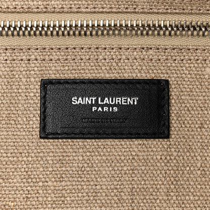 Saint Laurent Linen Calfskin Rive Gauche Tote Optic White 6 of 9