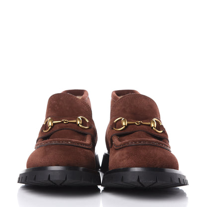 Gucci Suede Wool Mens Django Horsebit Booties 6.5 Brown 2 of 9