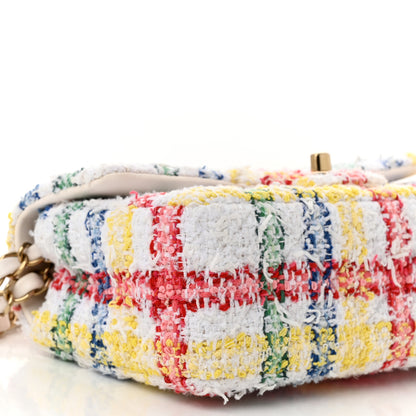 Chanel Tweed Quilted Mini Rectangular Flap White Multicolor 9 of 11