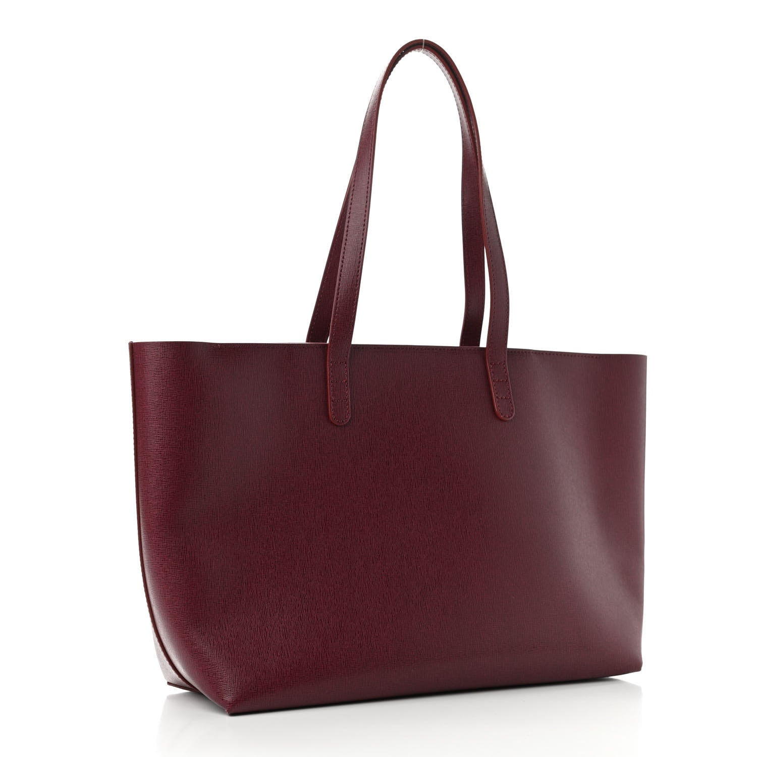 Mansur Gavriel Saffiano Small Shopping Tote Claret 3 of 9