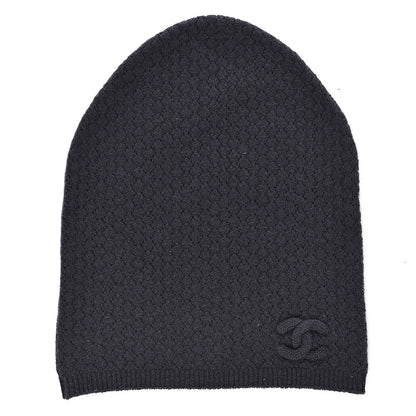 Chanel Cashmere CC Beanie Hat Dark Grey 1 of 5