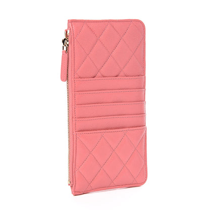 Chanel Caviar Quilted Classic Flat Wallet Pouch Pink 3 of 8