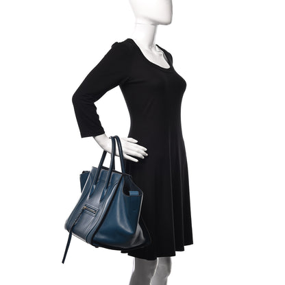 Celine Nappa Calfskin Medium Phantom Luggage Metallic Blue 2 of 9