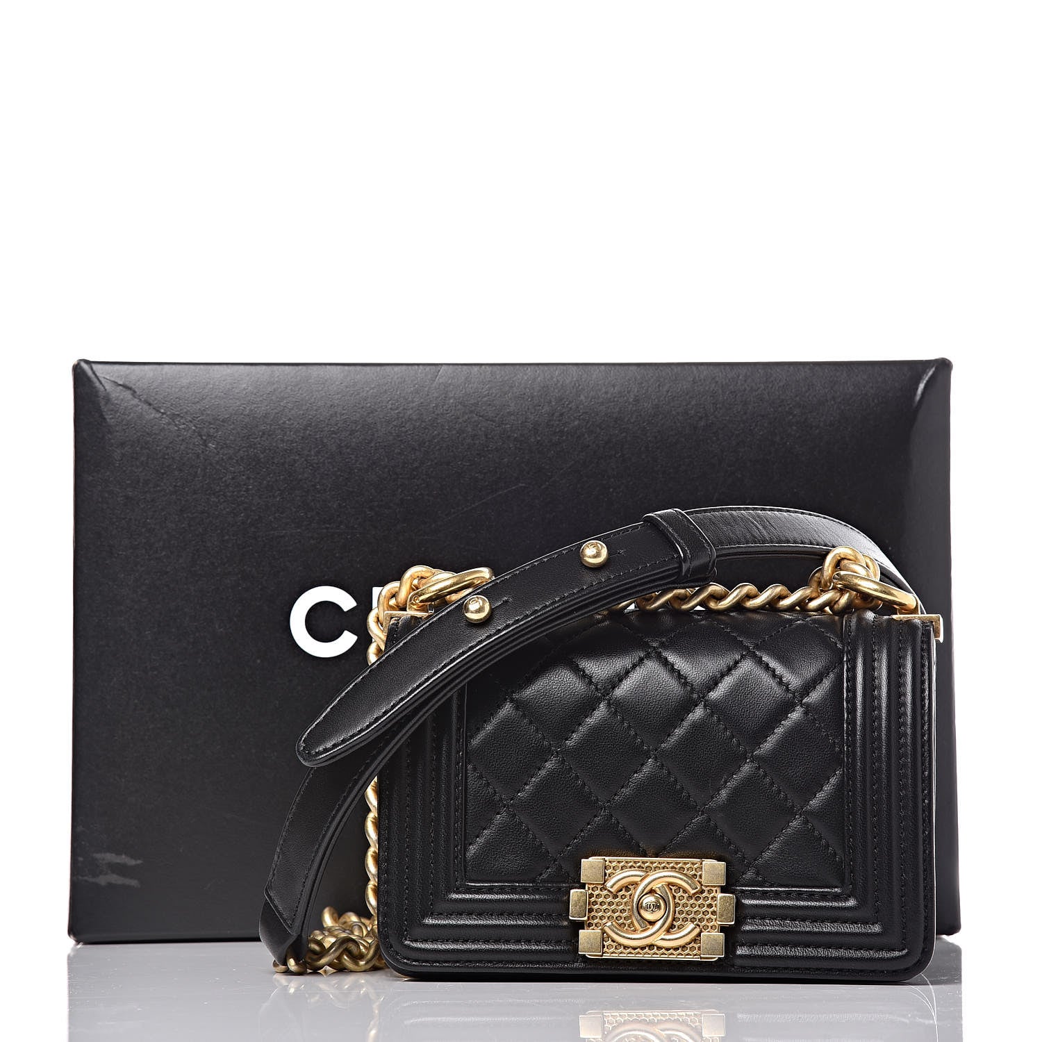 Chanel Lambskin Quilted Mini Boy Flap Black 13 of 17