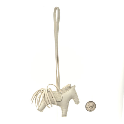 Hermes Milo Lambskin Matte Alligator Touch Grigri Rodeo Horse Bag Charm PM Craie Nata Beton 2 of 4