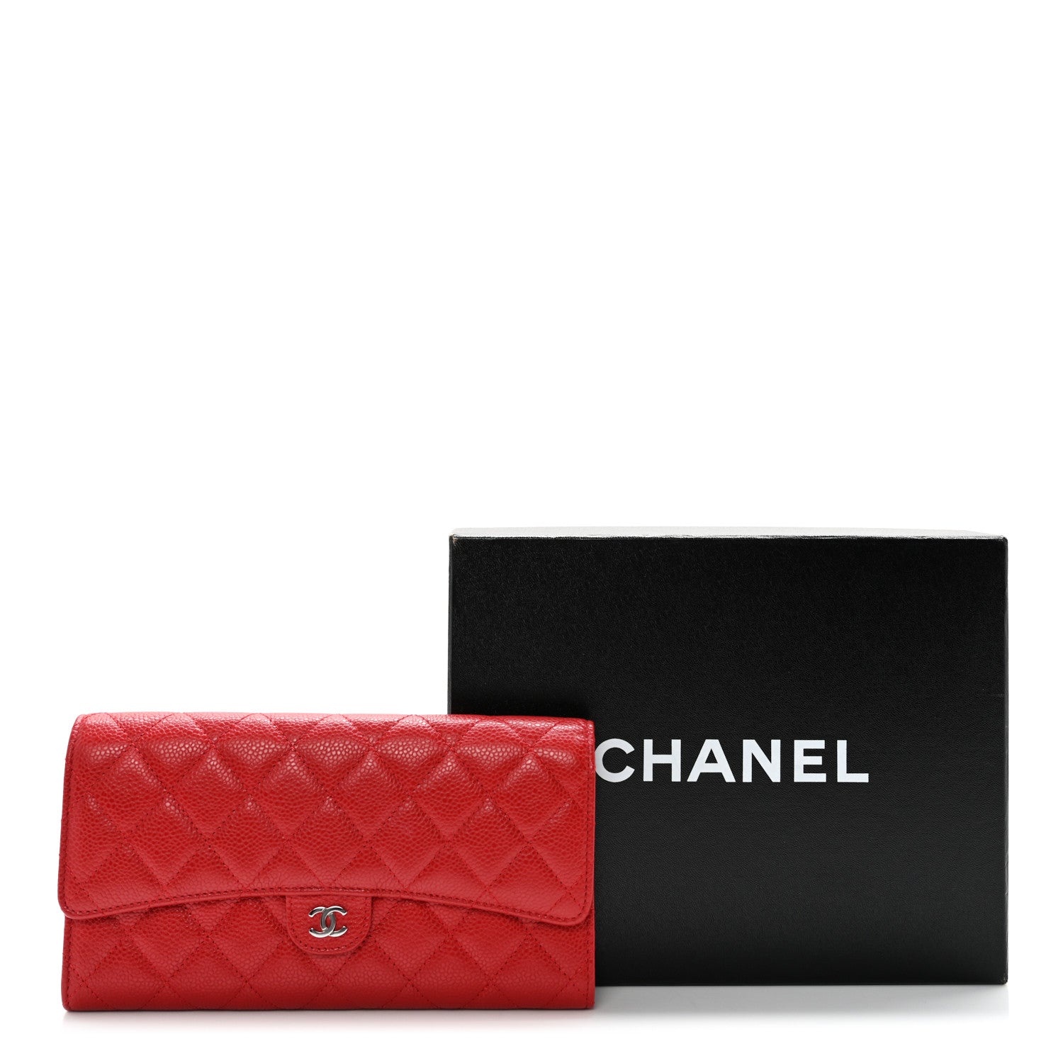 Chanel Caviar Quilted Travel Wallet Red 11 of 11