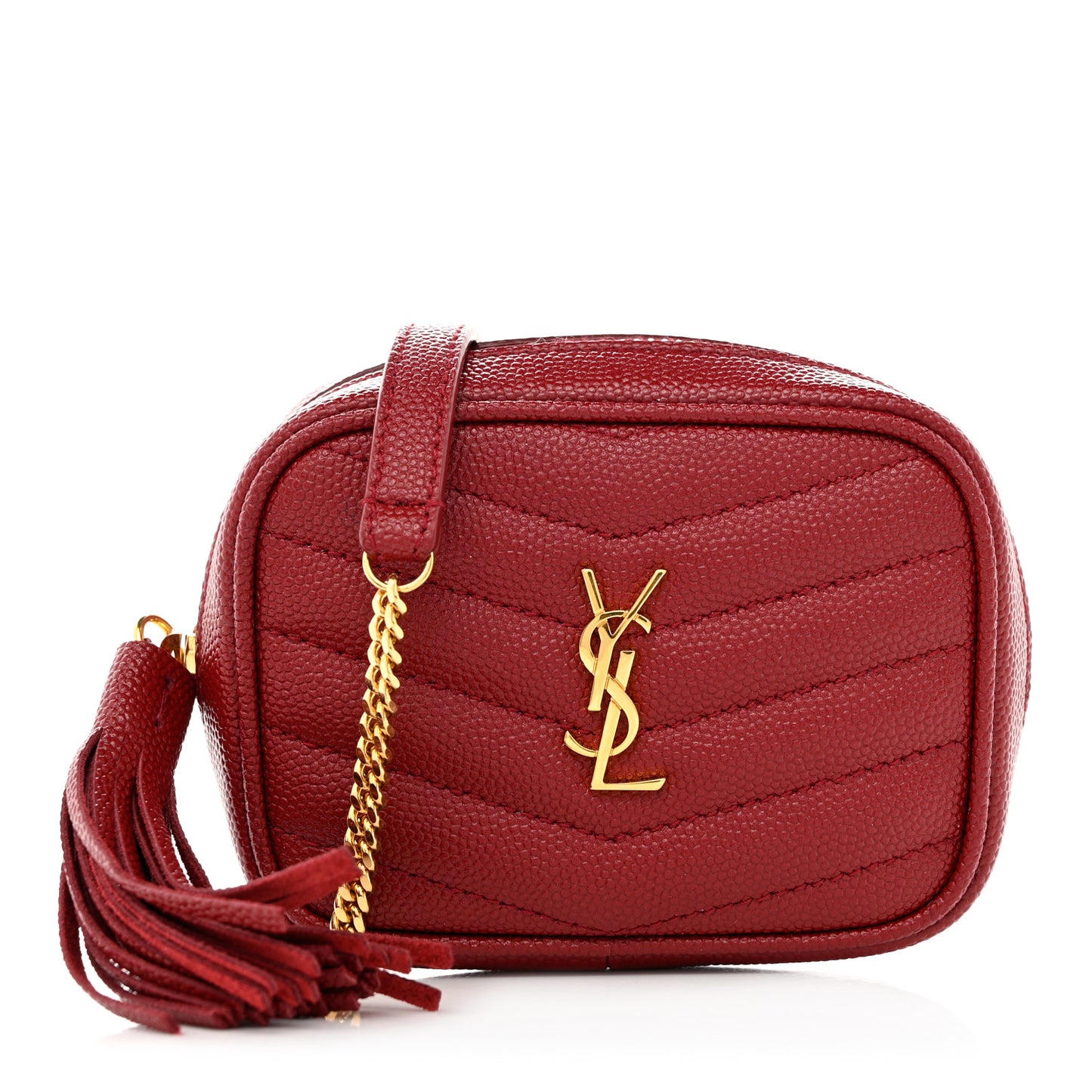 Grain De Poudre Matelasse Monogram Baby Lou Camera Bag Eros Red