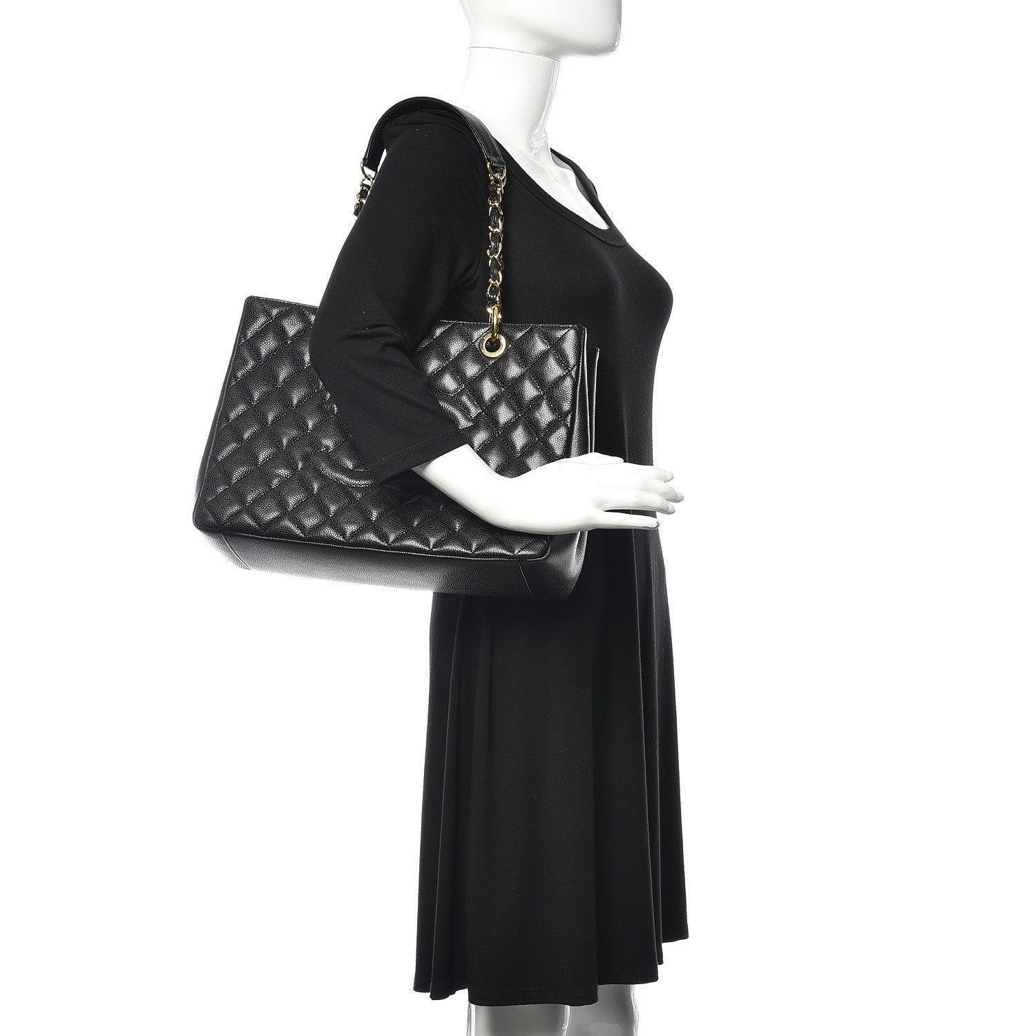 Chanel Caviar Quilted Grand Shopping Tote GST Black 2 of 11