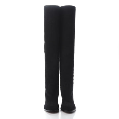 Christian Dior Suede Global Knee High Boots 42 Black 2 of 6