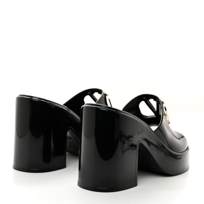 Valentino Garavani Rubber VLogo PM Platform Slide Sandals 36 Black 4 of 9