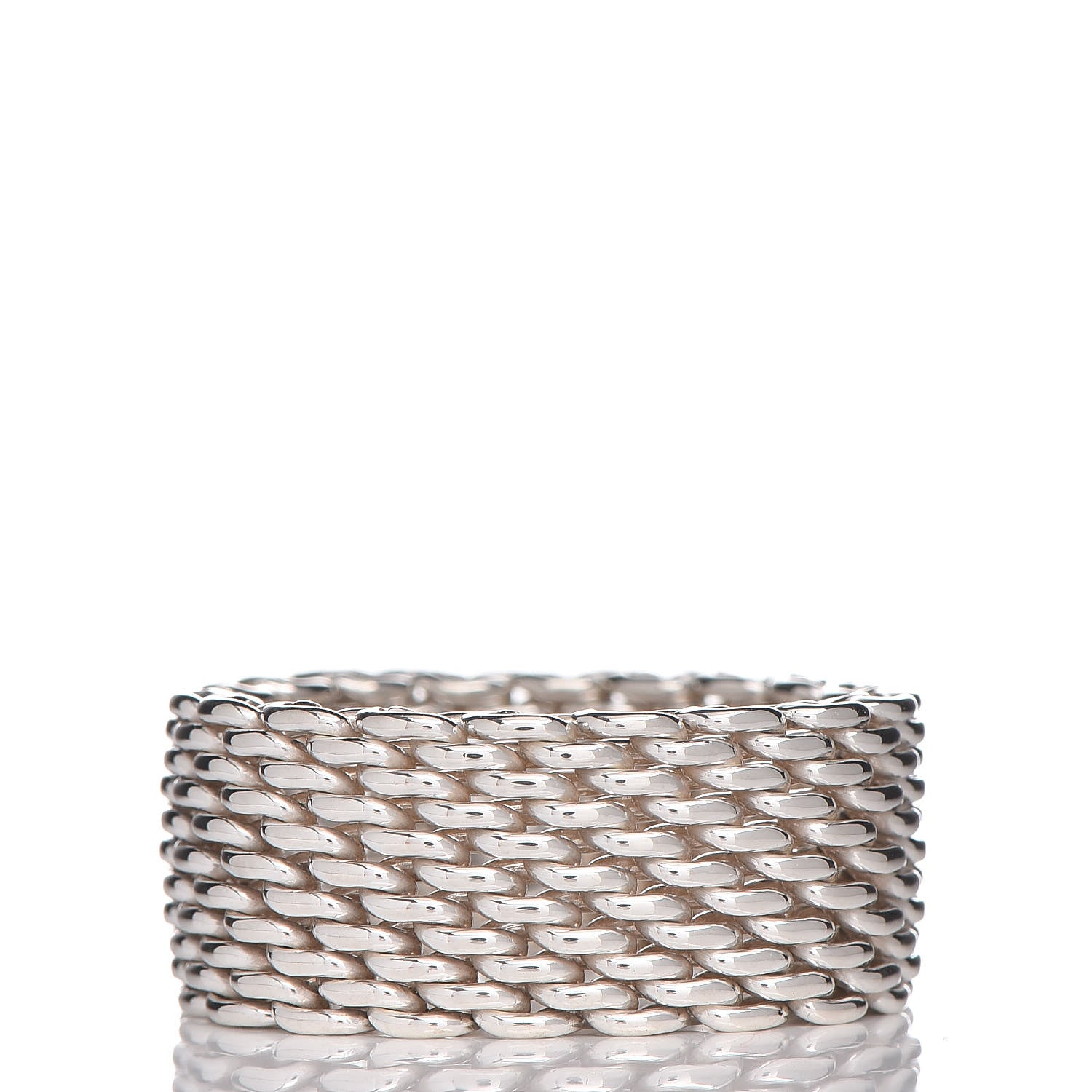 Tiffany Sterling Silver Somerset Mesh Ring 54 7 3 of 4