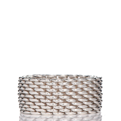 Tiffany Sterling Silver Somerset Mesh Ring 54 7 3 of 4