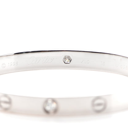 Cartier 18K White Gold 6 Diamond LOVE Bracelet 16 5 of 6