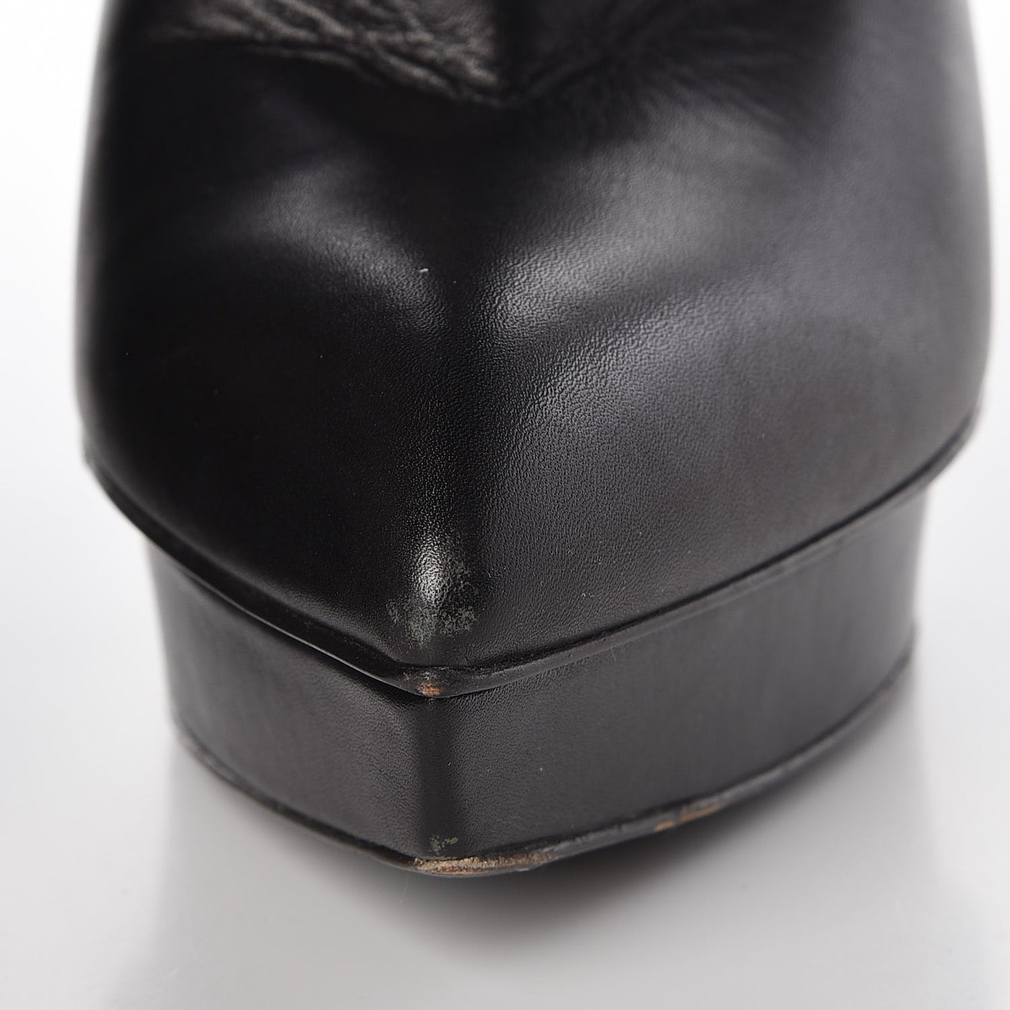 Calfskin Janis 105 Fold Over Ankle Boots 37.5 Black