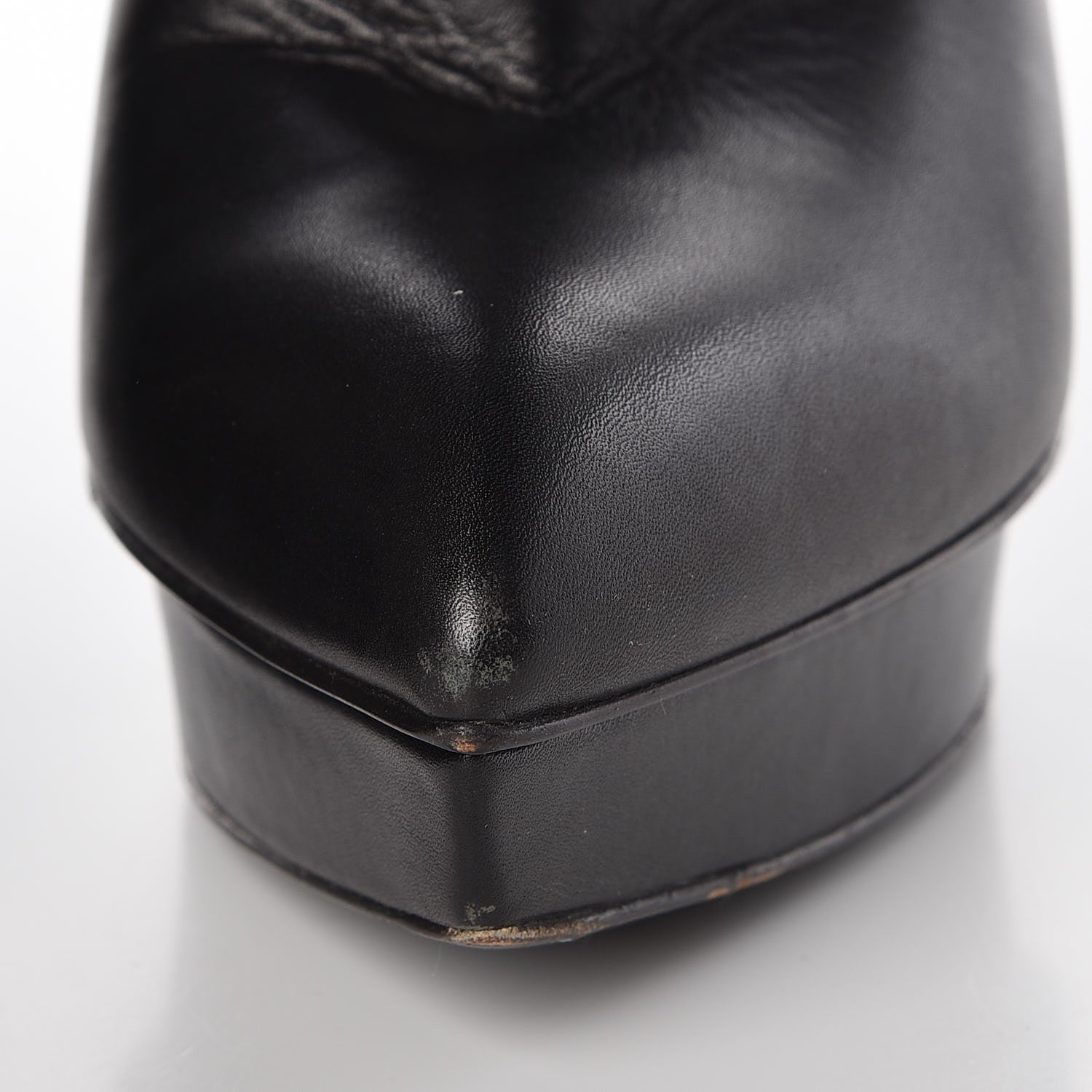 Saint Laurent Calfskin Janis 105 Fold Over Ankle Boots 37.5 Black 11 of 17