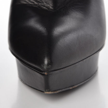 Saint Laurent Calfskin Janis 105 Fold Over Ankle Boots 37.5 Black 11 of 17