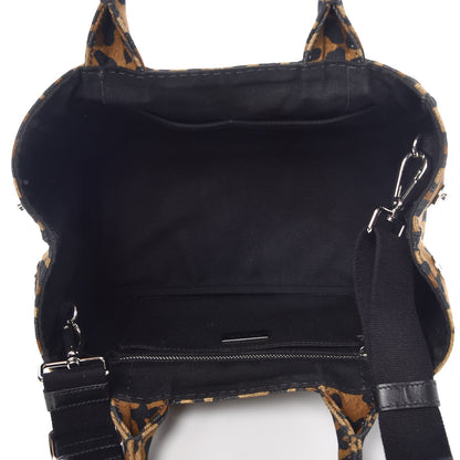 Prada Canvas Leopard Print Small Tote Miele 6 of 13
