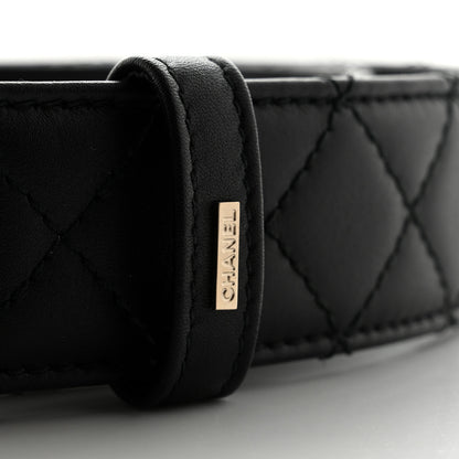 Chanel Calfskin Quilted CC Chain Belt 80 32 Black 3 of 7