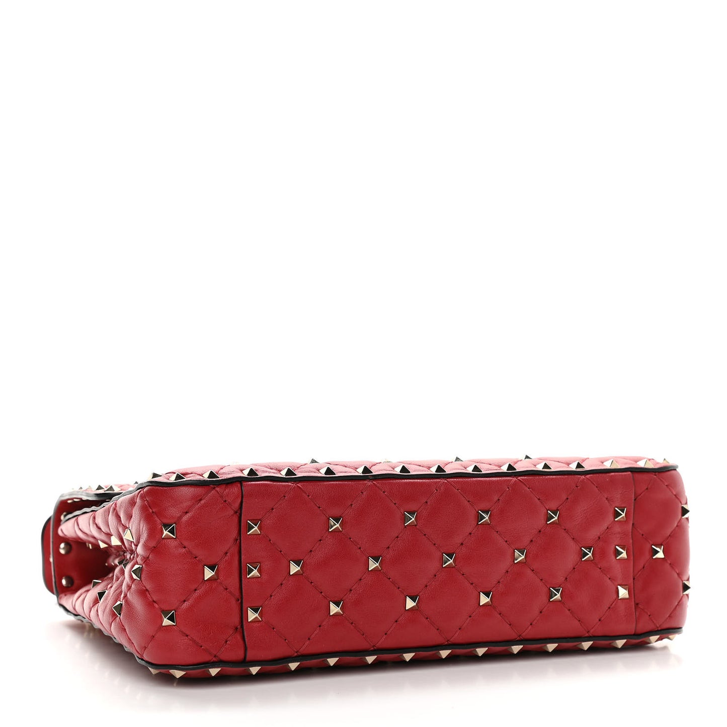 Nappa Medium Rockstud Spike Shoulder Bag Rosso Valentino