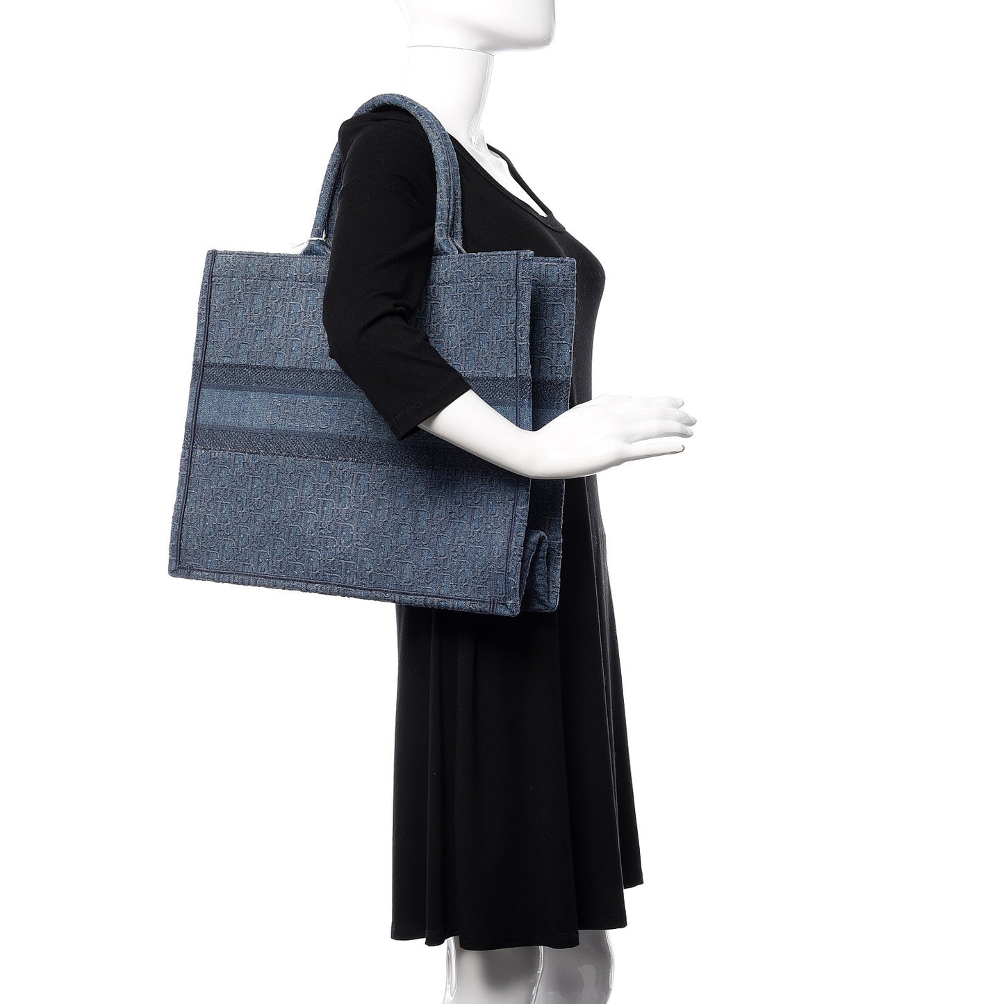 Oblique Denim Book Tote Denim Blue