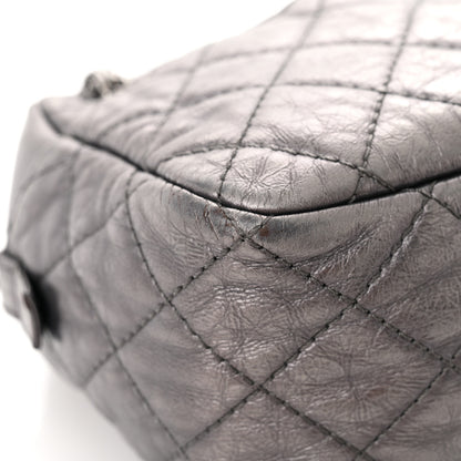 Chanel Metallic Aged Calfskin Quilted Medium Reissue Camera Case Dark Silver 21 of 21