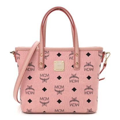MCM Visetos Mini Anya Top Zip Shopper Tote Soft Pink 1 of 12