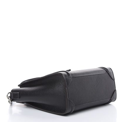 Celine Drummed Calfskin Nano Luggage Black 4 of 10