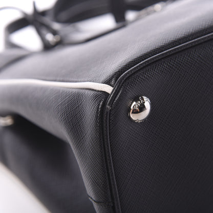 Prada Saffiano Small Galleria Double Zip Tote Black Talco 13 of 13