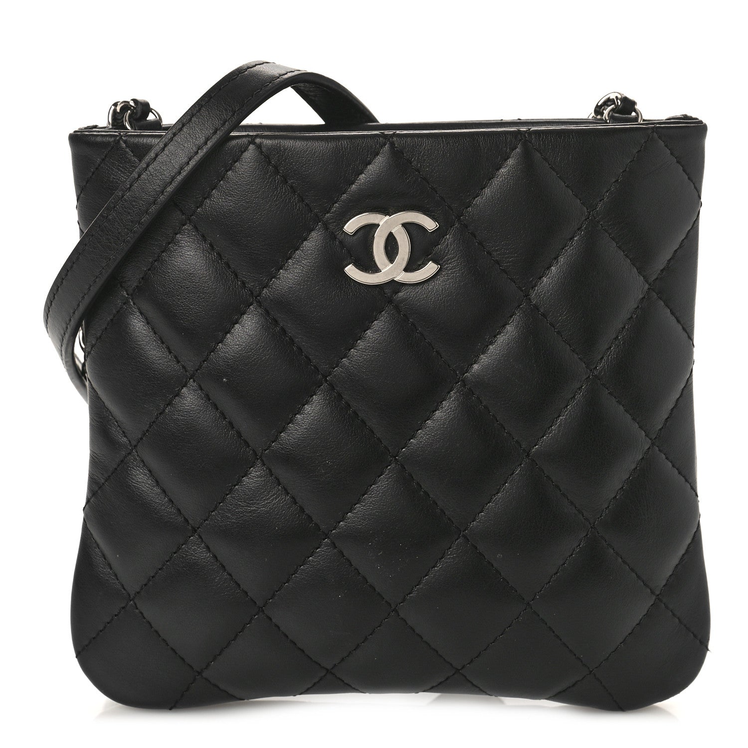 Chanel Lambskin Quilted Crossbody Bag Black 1 of 9