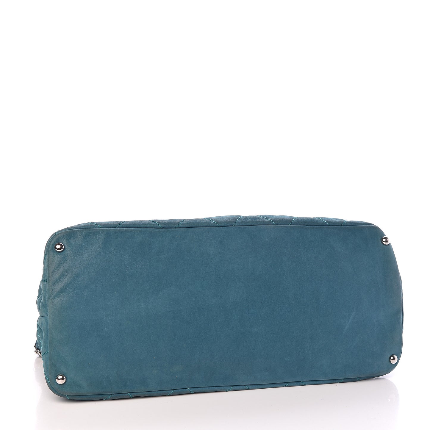 Iridescent Calfskin Quilted Small Sea Hit Tote Turquoise
