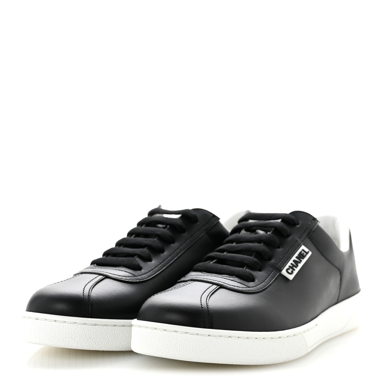 Chanel Calfskin CC Uniform Womens Sneakers 37 Black 4 of 9