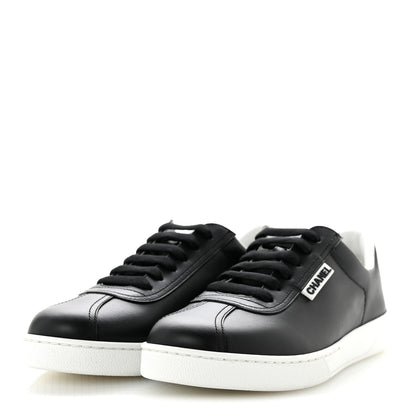 Chanel Calfskin CC Uniform Womens Sneakers 37 Black 4 of 9