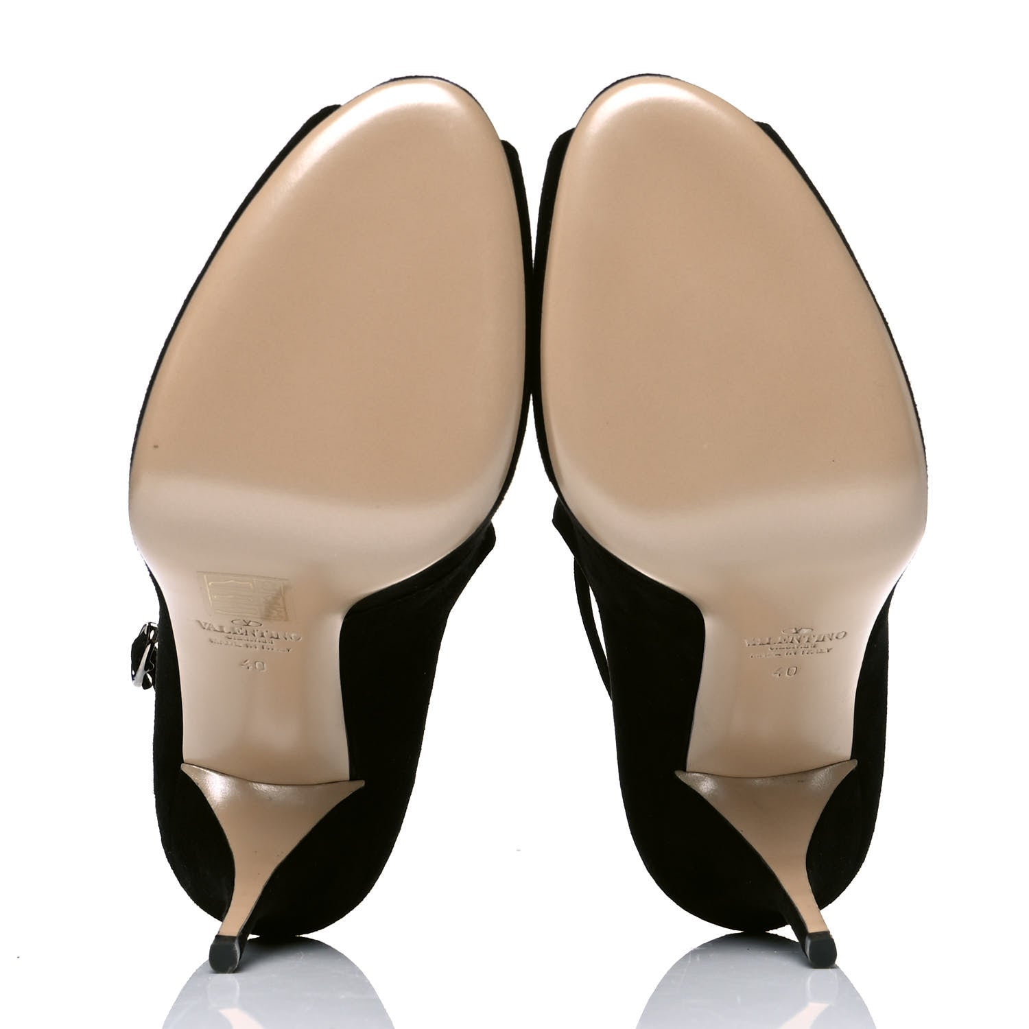 Valentino Garavani Suede Strap Pumps 40 Black 4 of 5